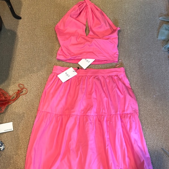 NWT ANTHRO x o.p.t 2 pc. Pink skirt set size medium - Picture 6 of 16